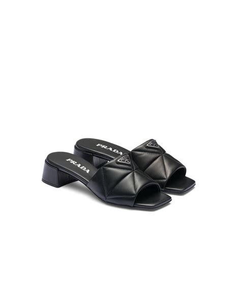 prada quilted nappa leather slides|Prada leather slides nappa.